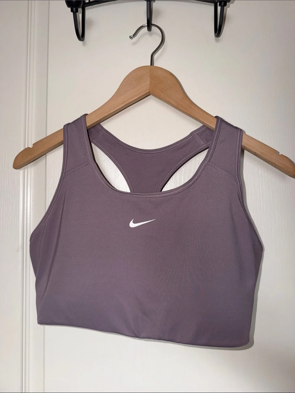Nike Mauve Racerback Sports Bra with White Swoosh